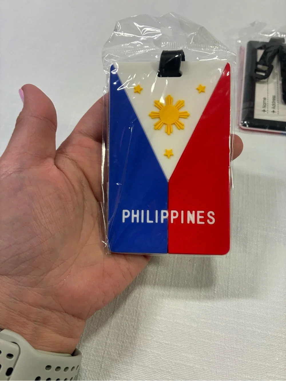 New set of three Philippines Flag Key & Card Holder - Red, Blue & White